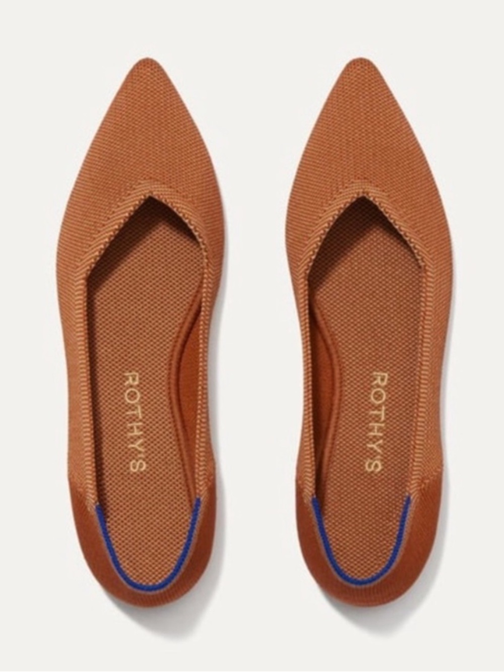 Rothy's The Point Ballet Flat in Fawn Amber Rust Orange Tan Size 8